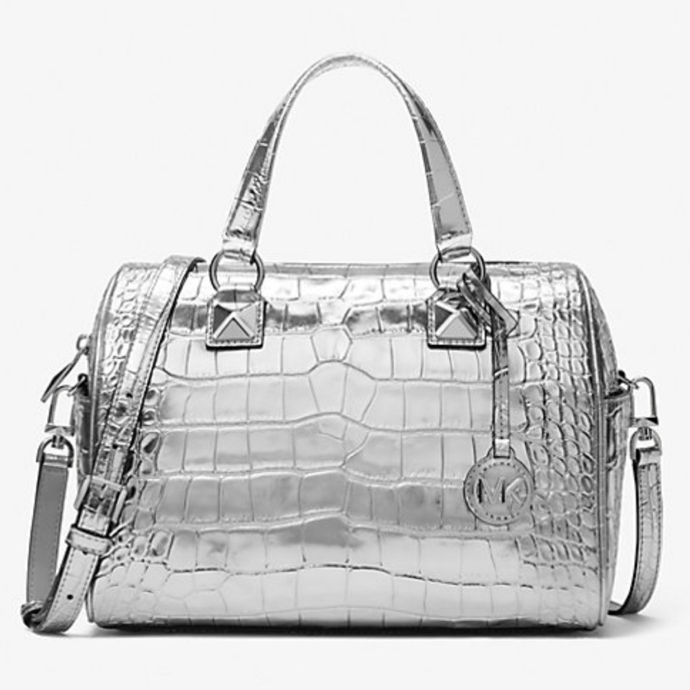 Michael Kors Grayson Medium Metallic Crocodile Embossed Leather Satchel
NWT - Picture 3 of 16